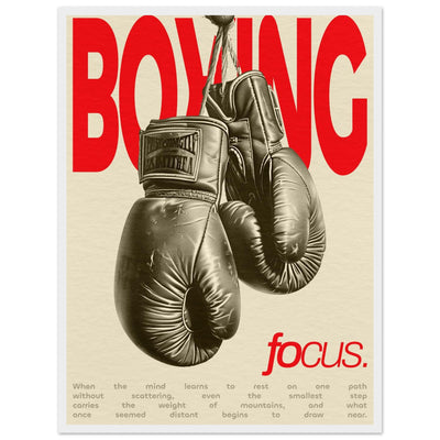 Boxing Poster im weißen Holzrahmen - Motivierende Wanddeko für Home-Gym oder Büro.