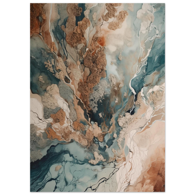 Premium Poster Natur-Abstrakt. Detailreicher Druck zeigt feine Risse im Eis und die organische Textur der Schneelandschaft.