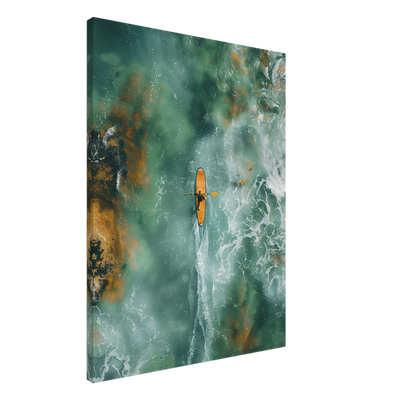 Wandbild SUP Board Vogelperspektive auf Leinwand gedruckt.